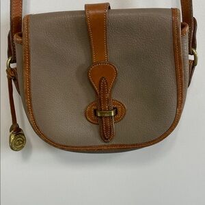 Dooney & Bourke Taupe Crossbody with Tan Trim